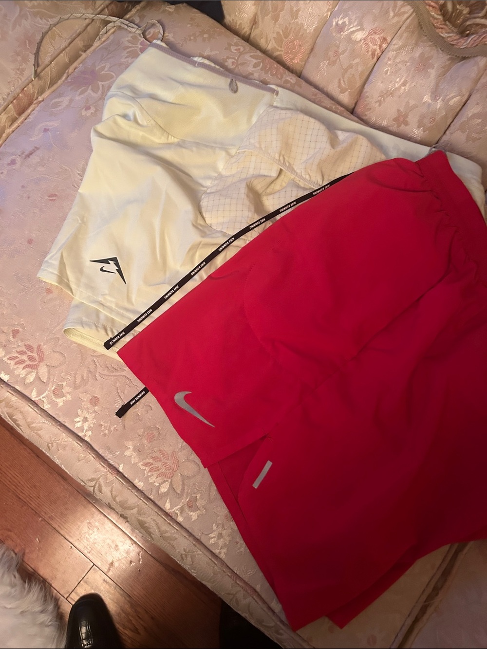Nike White Tank and Bright Pink Running Shorts Set